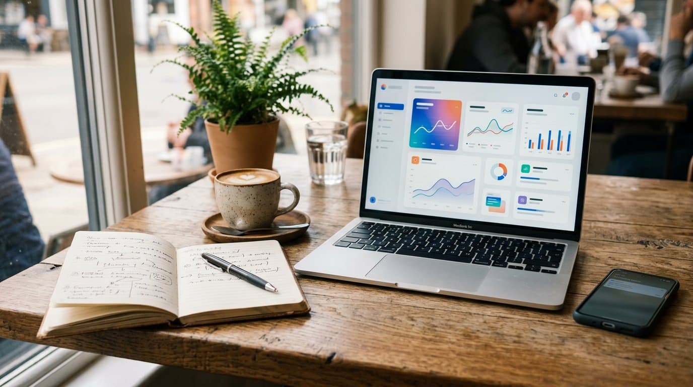 پنل مدیریت منوی آنلاین باز روی لپ‌تاپ